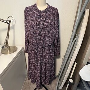 GAP Black and Purple Floral Dress